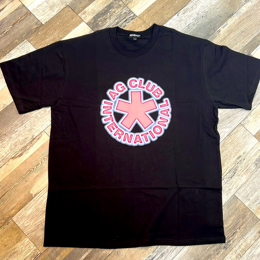 Market Graphic T Shirt Sz.XL Men’s shirt unisex black 🆕 AG club international